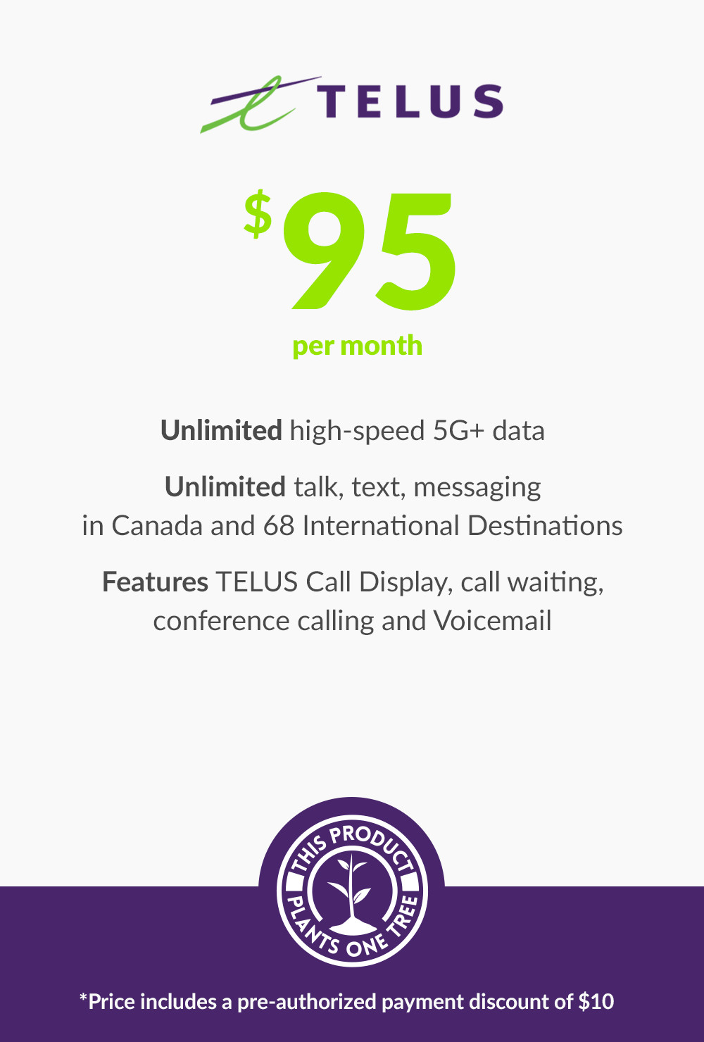 Unlimited Data 5G+ - $95